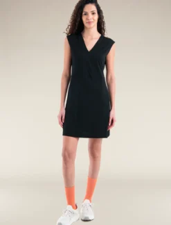 Merino 200 Granary Ärmelloses Kleid mit V-Ausschnitt Damen