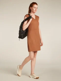 Merino 200 Granary Ärmelloses Kleid mit V-Ausschnitt Damen