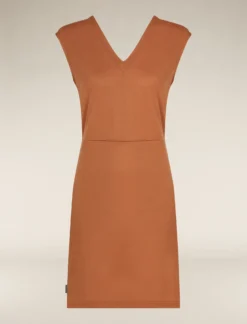 Merino 200 Granary Ärmelloses Kleid mit V-Ausschnitt Damen
