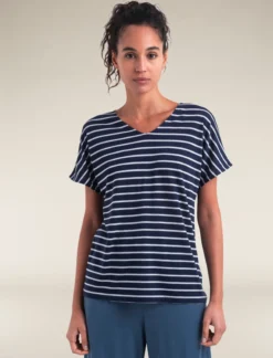 Merino Blend Drayden Reversible T-Shirt Stripe Damen