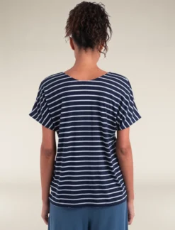 Merino Blend Drayden Reversible T-Shirt Stripe Damen