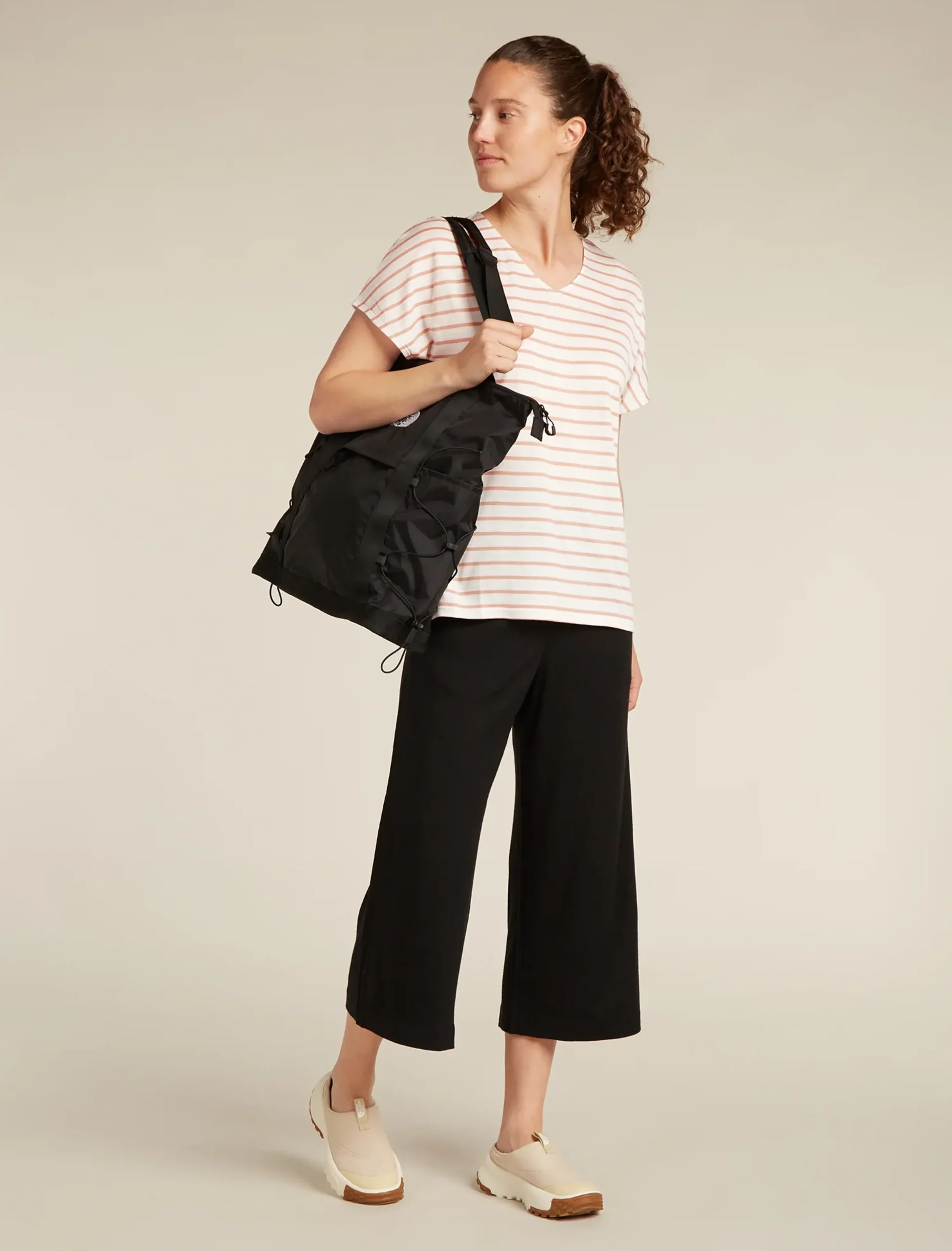 Merino Blend Drayden Reversible T-Shirt Stripe Damen