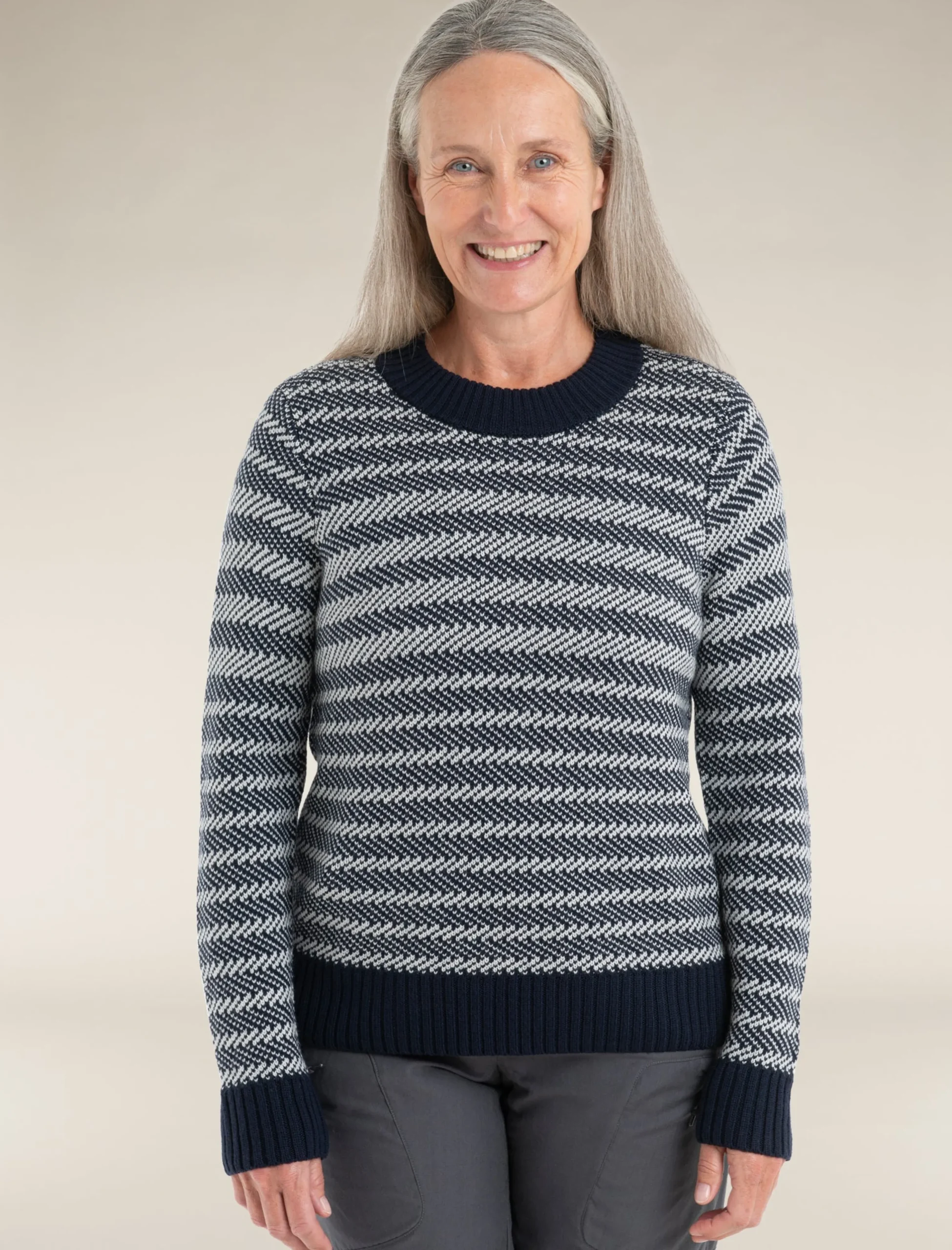 Merino Waypoint Rundhalspullover Damen