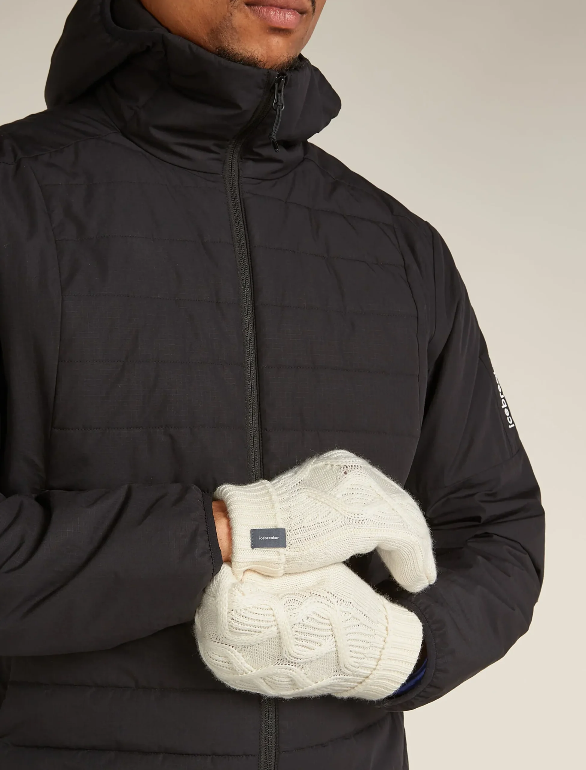 Merino Zopfstrick-Fausthandschuhe Unisex
