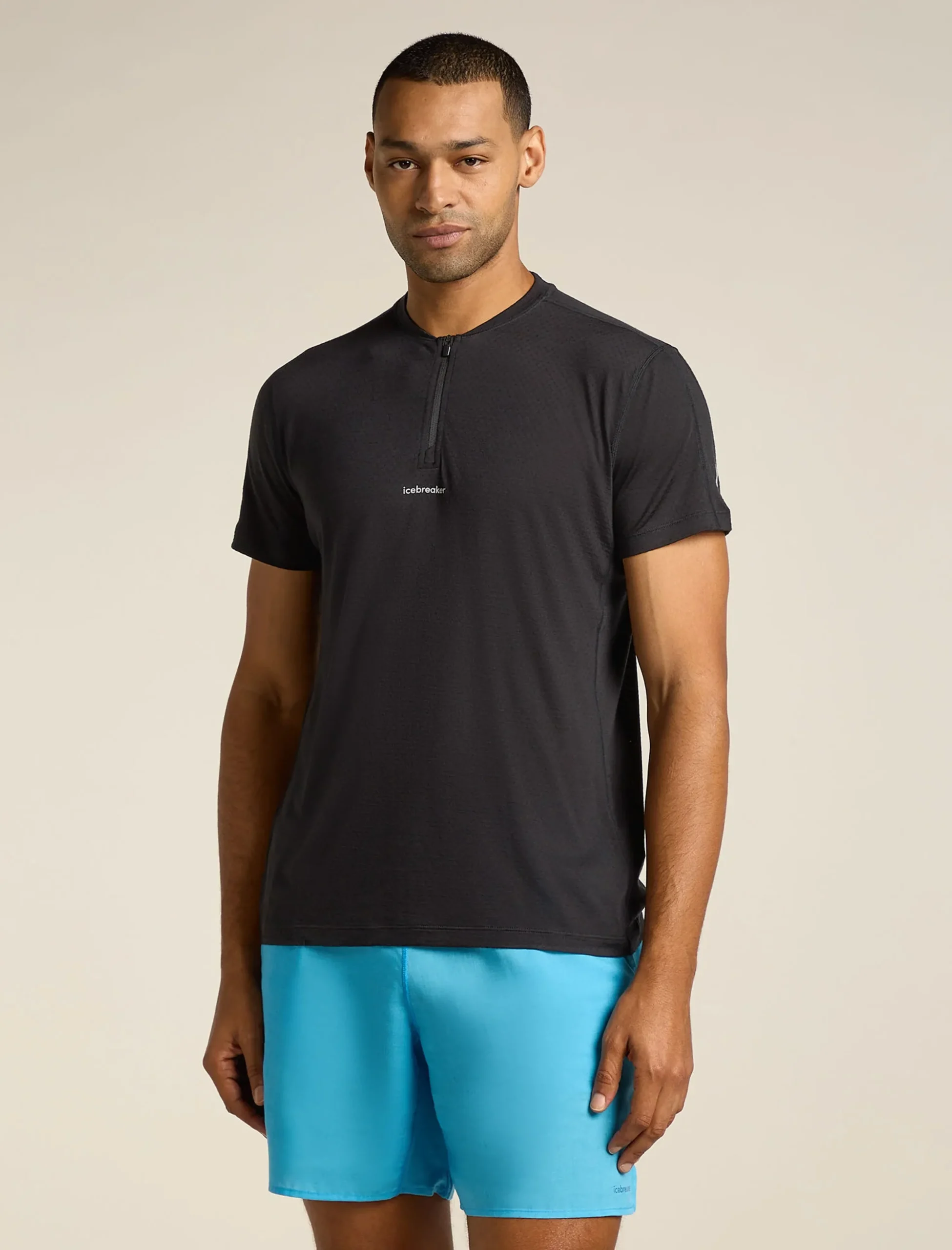 Merinomix 125 Cool-Lite™ Speed Kurzarmshirt mit Viertelreißverschluss Herren
