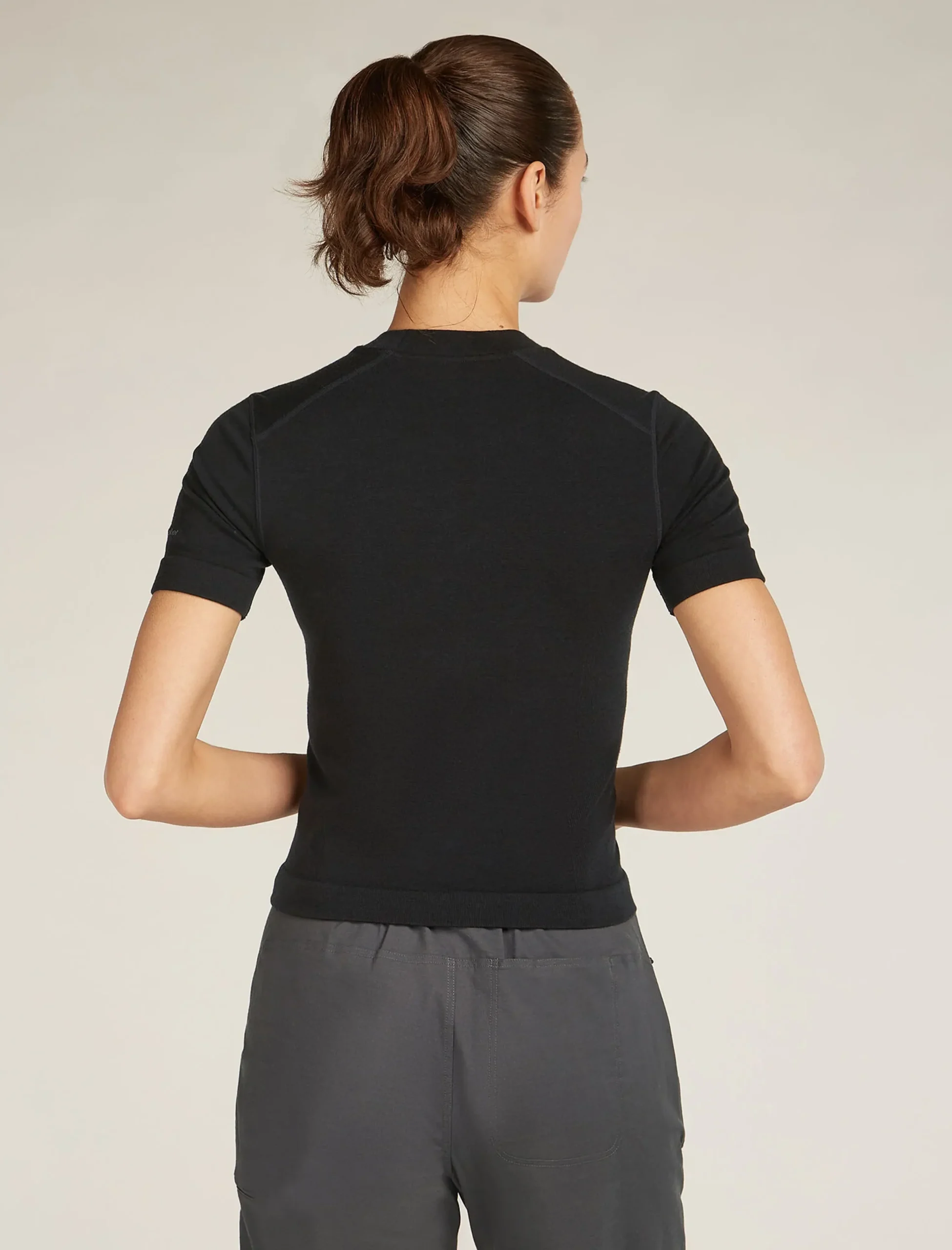 Merinomix 260 Nahtlos Geripptes Thermo-Kurzarmshirt mit Stehkragen Damen