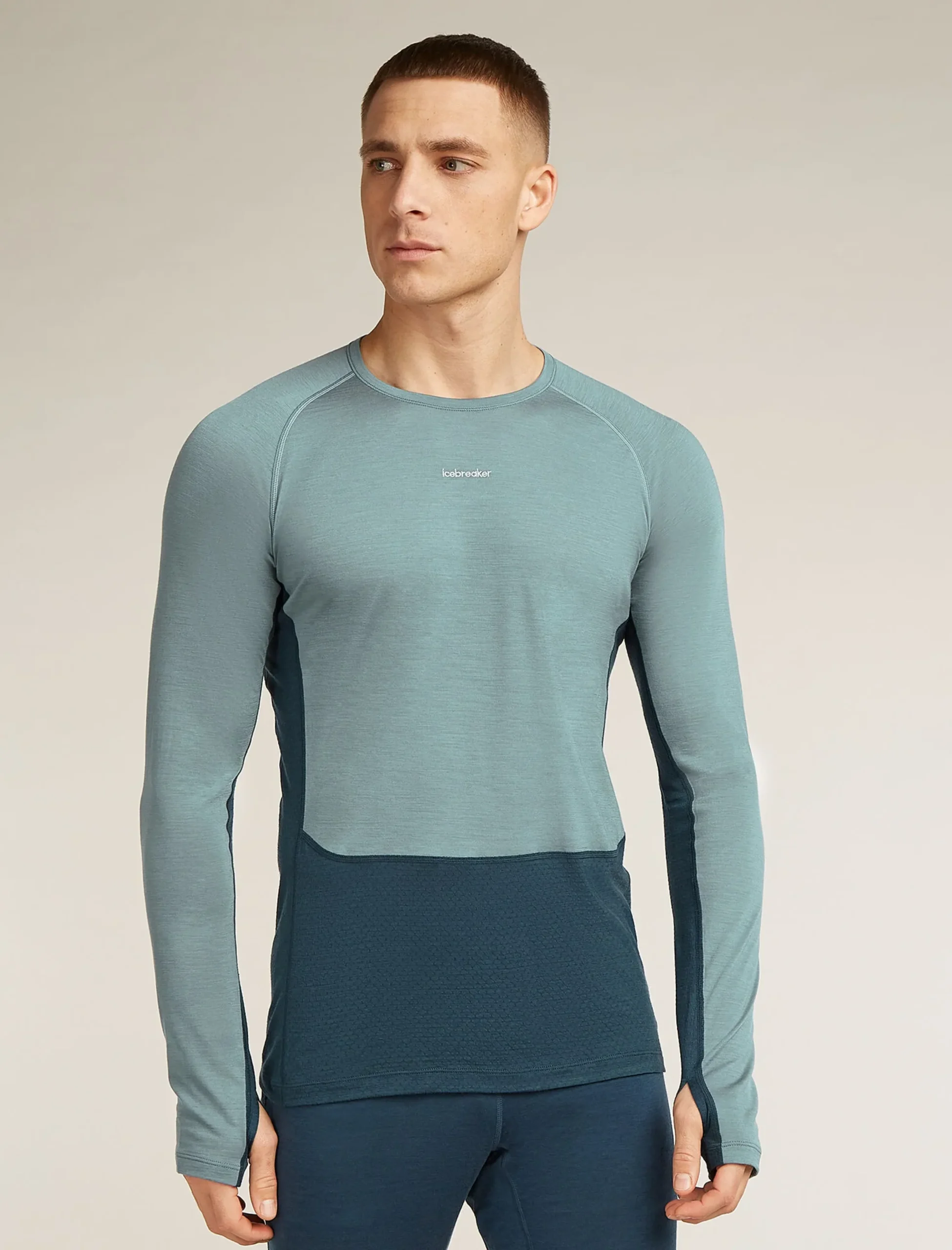 Merinomix 125 ZoneKnit™ Thermo-Langarmshirt mit Rundhalsausschnitt Herren