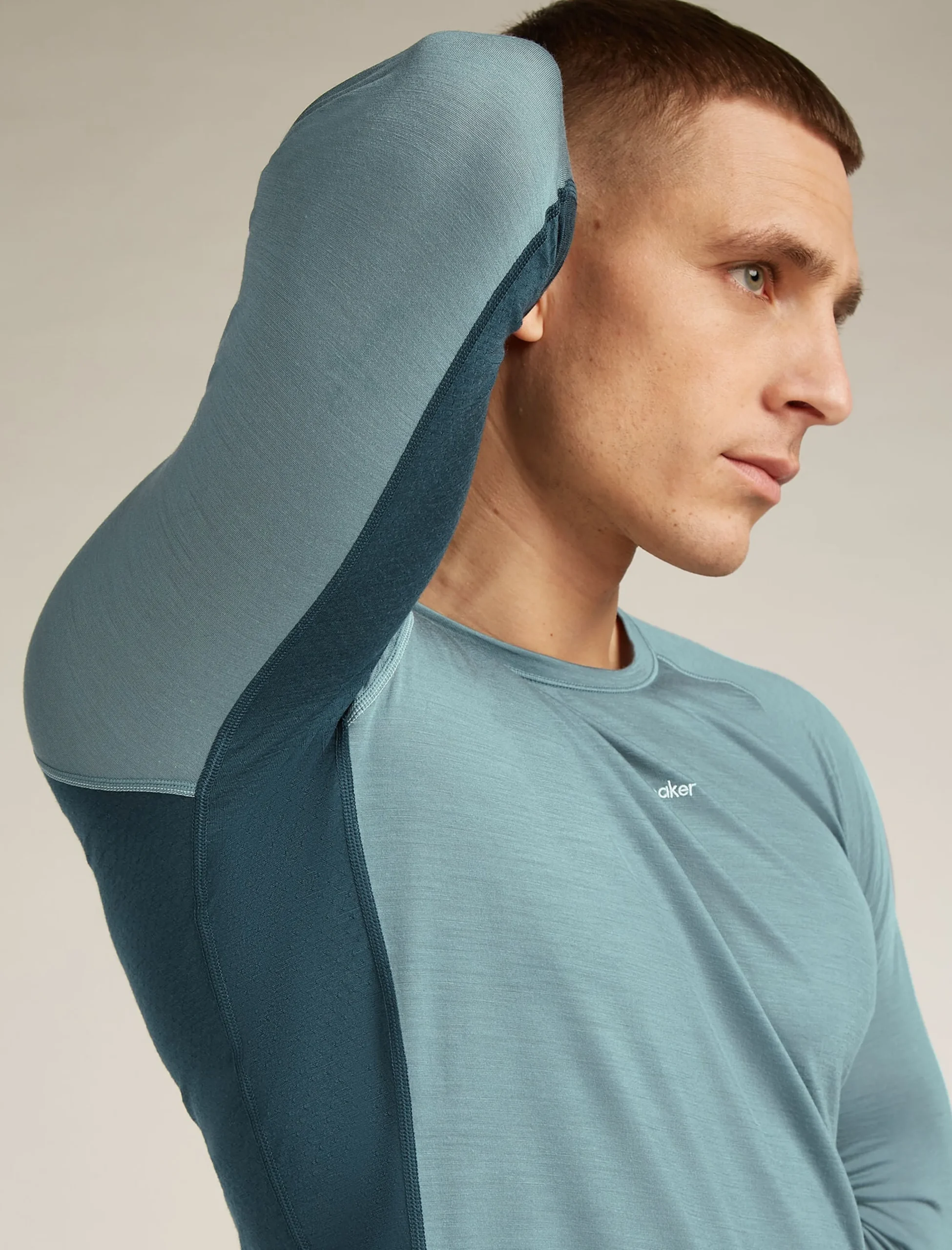 Merinomix 125 ZoneKnit™ Thermo-Langarmshirt mit Rundhalsausschnitt Herren