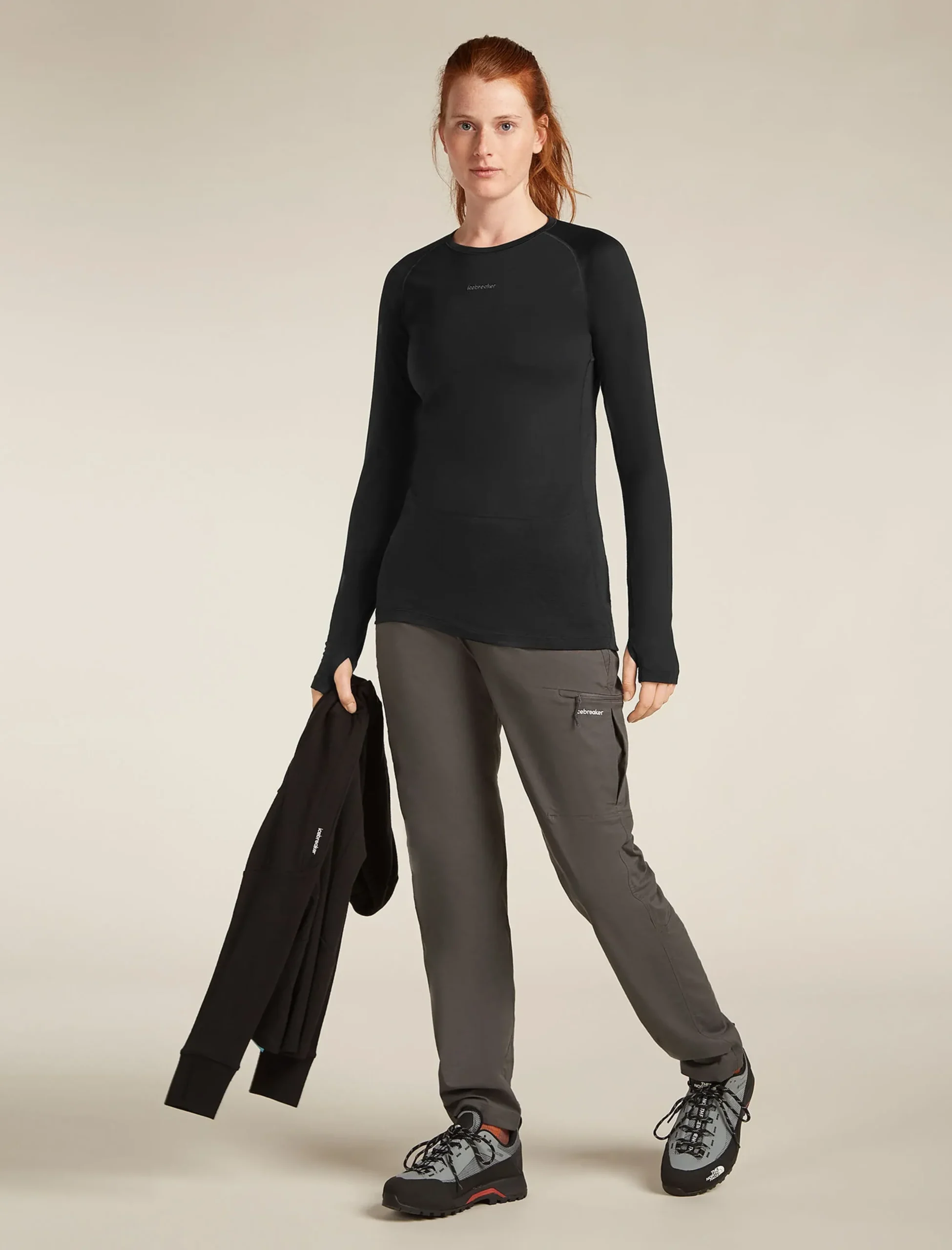 Merinomix 125 ZoneKnit™ Thermo-Langarmshirt mit Rundhalsausschnitt Damen