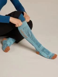 Women Ski+ Kniehohe Socken Mountain Contour