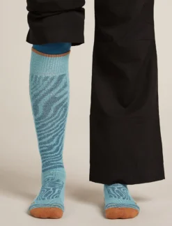 Women Ski+ Kniehohe Socken Mountain Contour